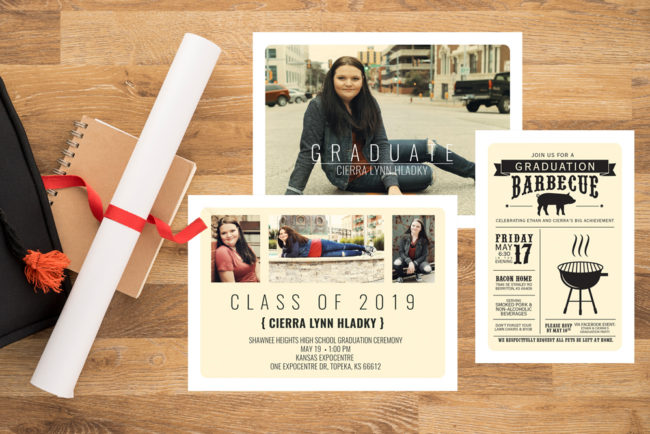 retro look graduation announcement design