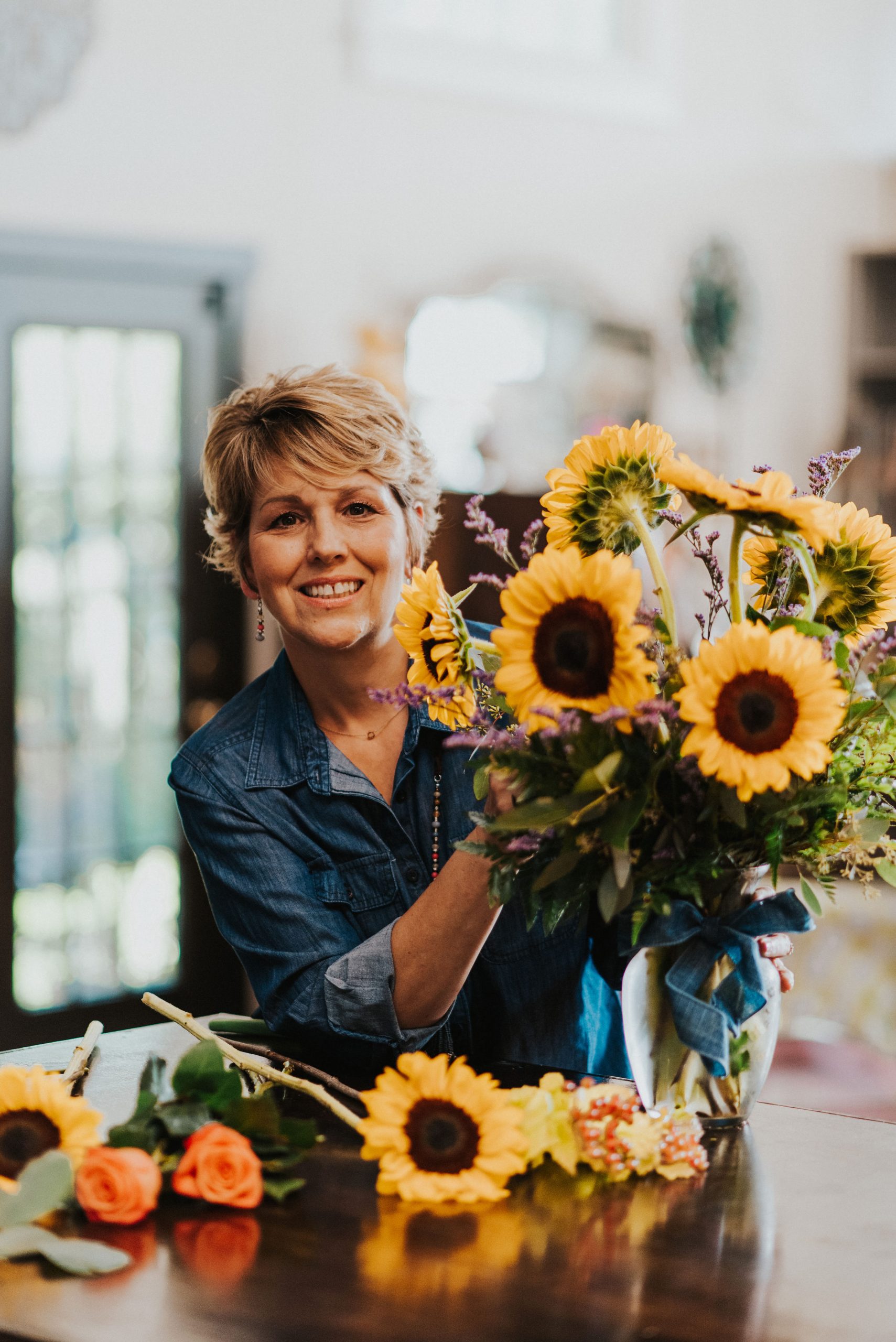 Lori owner of custom floral shop
