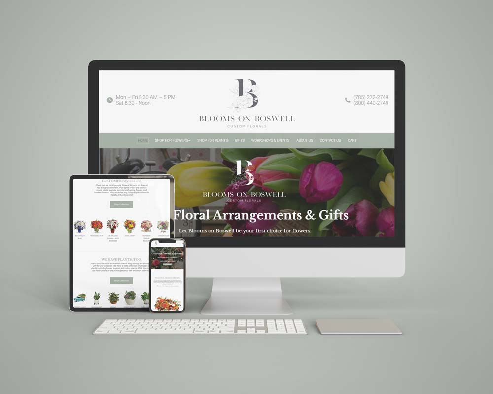responsive website redesign custom floral shop