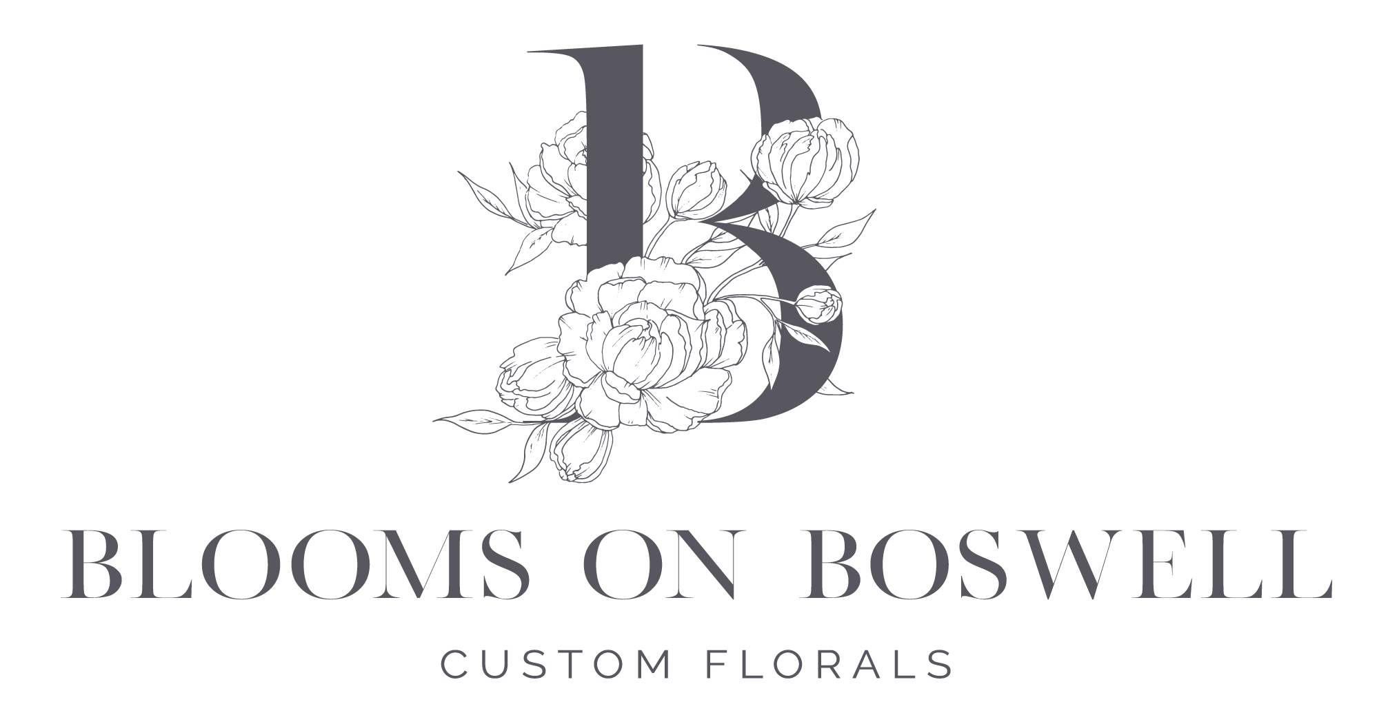 monochrome floral shop full logo