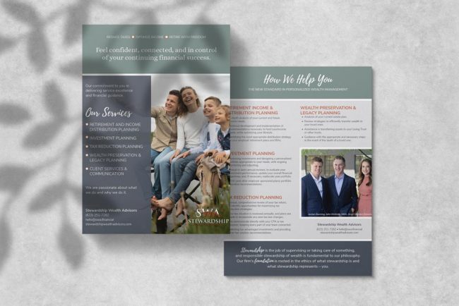 post card design young family financial management