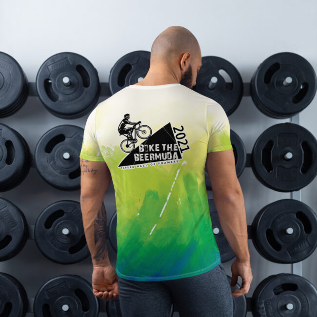 custom t-shirt showing event updated logo and branding color scheme